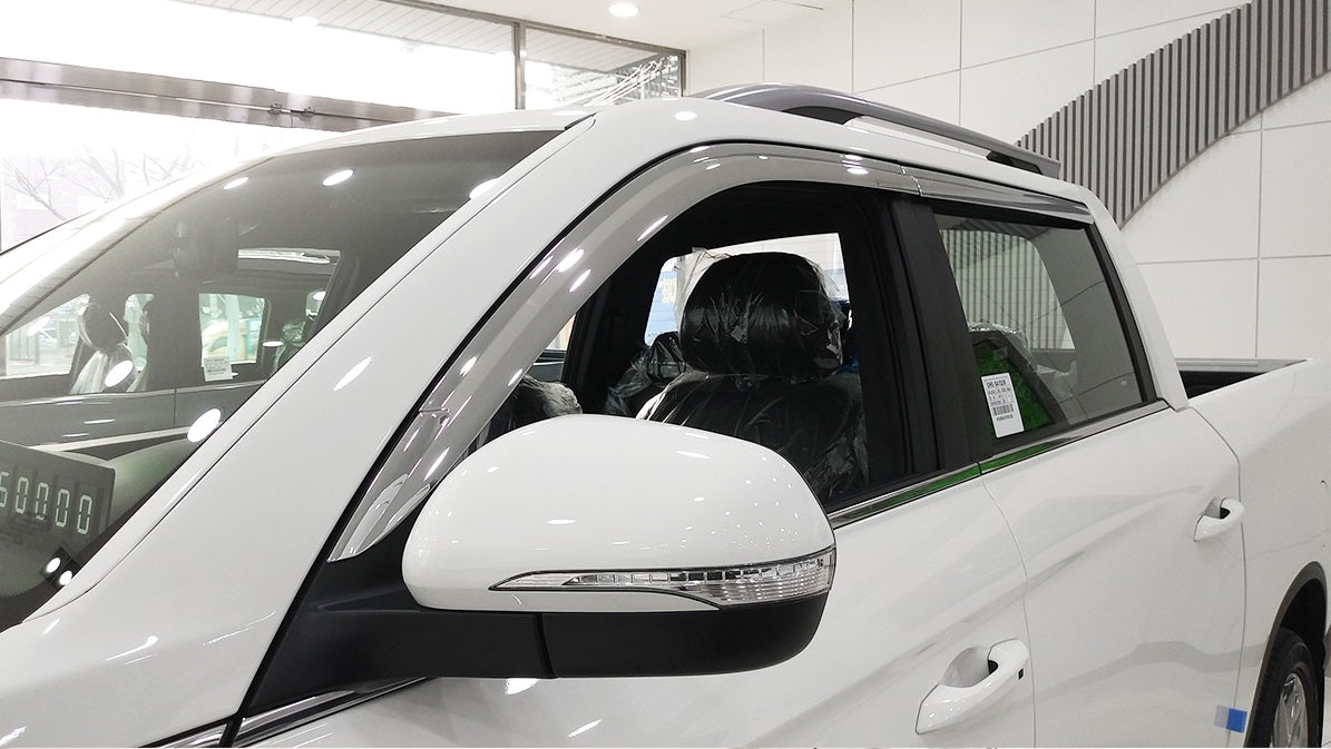 Auto Clover Chrome Wind Deflectors Set for Ssangyong Musso 2019+ (4 pi