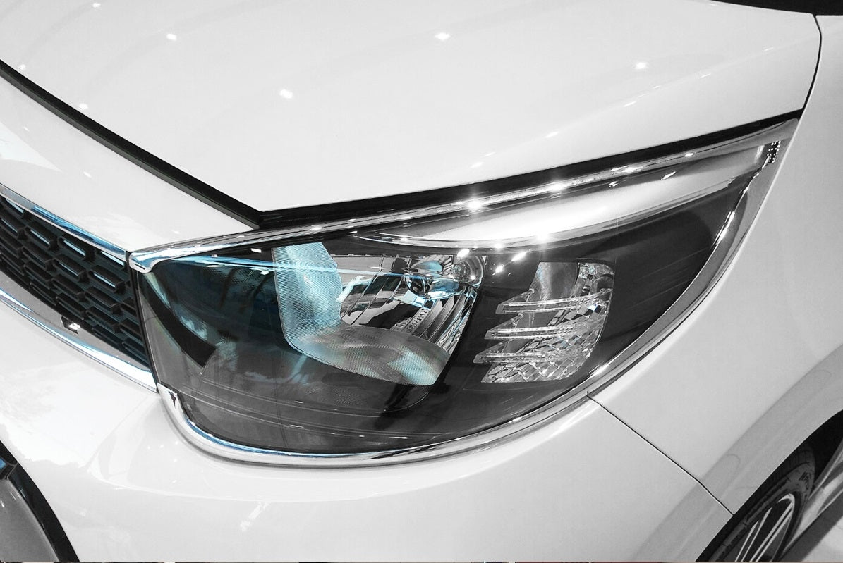 Auto Clover Chrome Headlight Lamp Trim Set for Kia Picanto 2017 - 2024