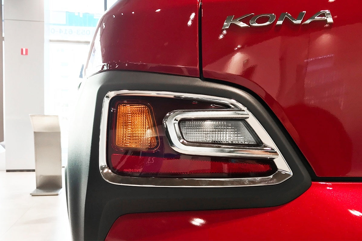 Auto Clover Chrome Front and Rear Fog Light Trim for Hyundai Kona 2017 - 2020