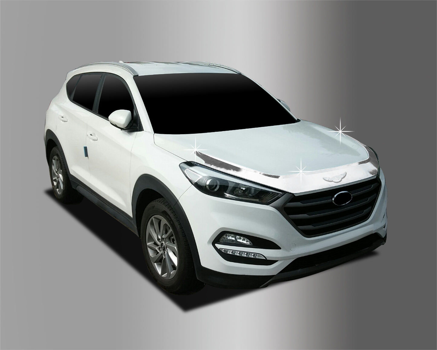 Auto Clover Chrome Bonnet Guard Protector Set for Hyundai Tucson 2015 - 2020