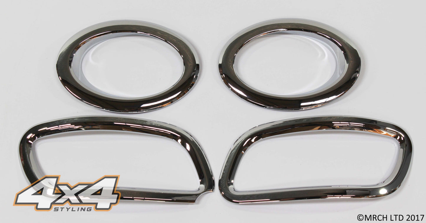Auto Clover Chrome Fog Light & Reflector Trim for Hyundai Santa Fe 2007 - 2009