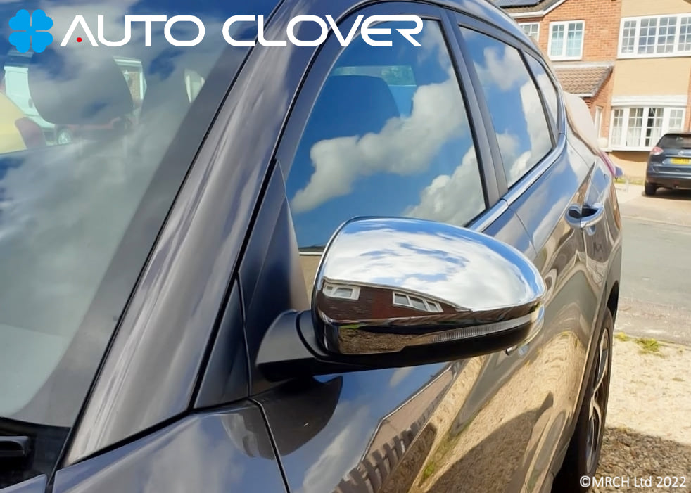 Auto Clover Chrome Wing Mirror Trim Set for Hyundai Tucson 2015 - 2020
