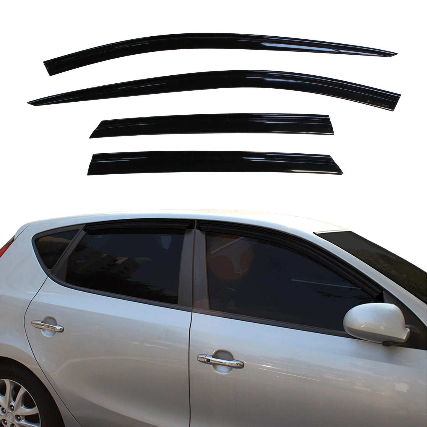 Auto Clover Wind Deflectors Set for Hyundai i30 2007 - 2011 Hatchback (4 pieces)