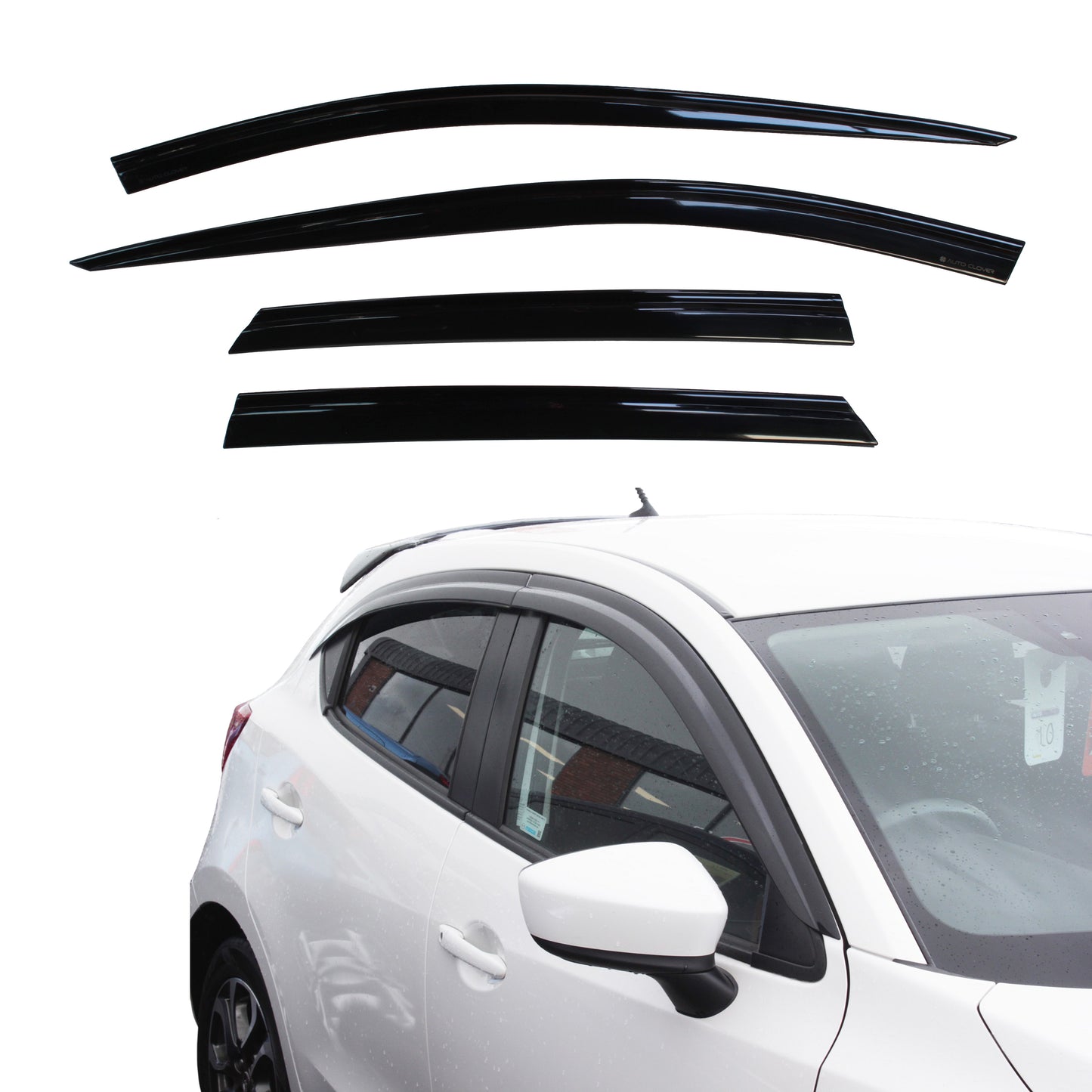 Auto Clover Wind Deflectors Set for Mazda 2 2014+ MK4 (4 pieces)