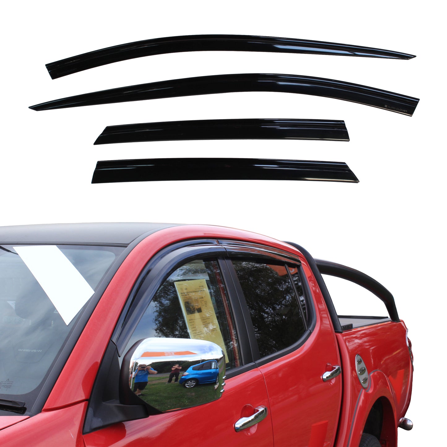 Auto Clover Wind Deflectors Set for Mitsubishi L200 2006 - 2015 Double Cab 4 pcs