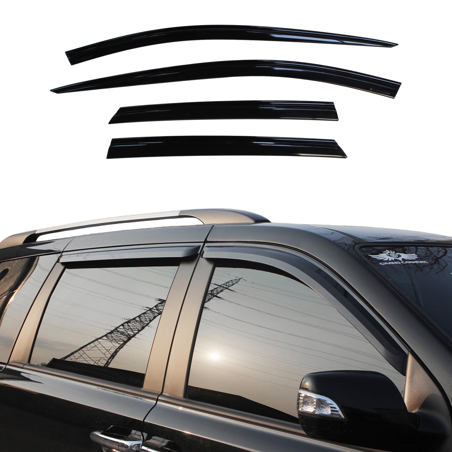 Auto Clover Wind Deflectors Set for Kia Sedona 2006 - 2014 (4 pieces)