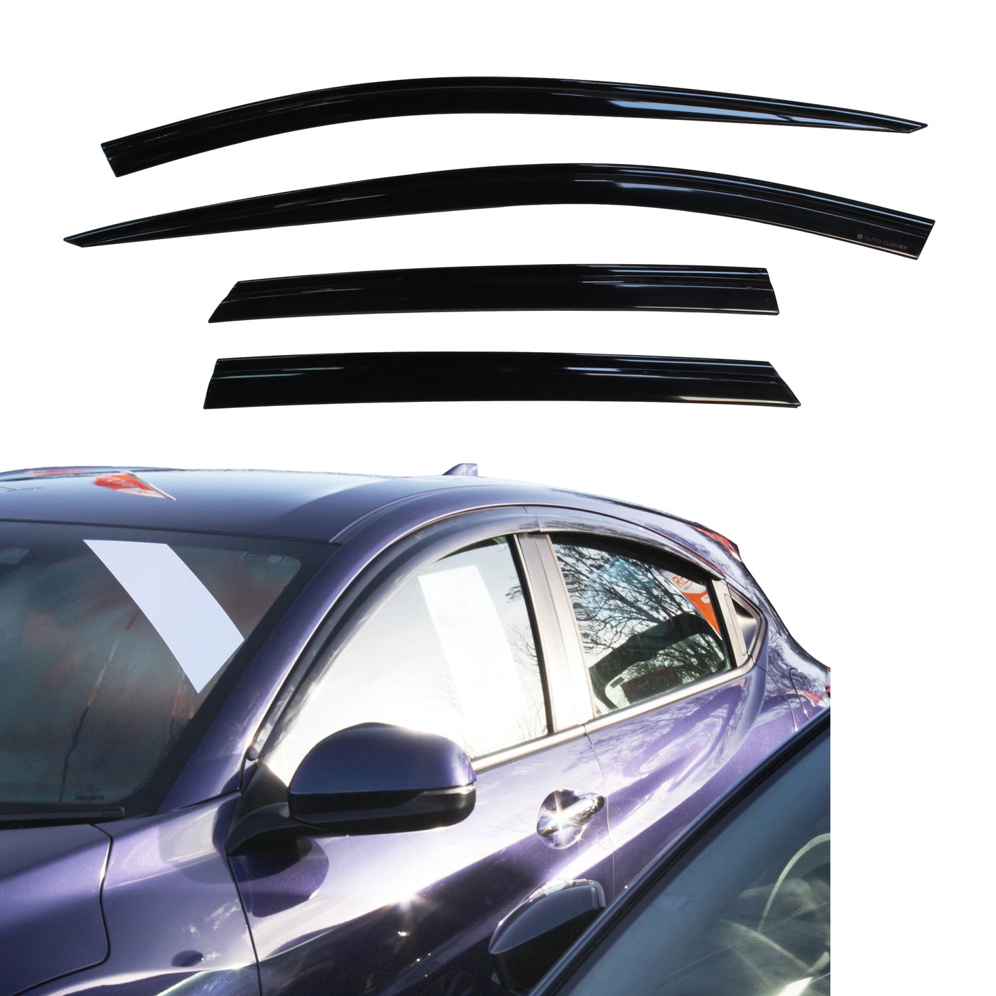 Auto Clover Wind Deflectors Set for Honda HR-V 2014 - 2020 (4 pieces)