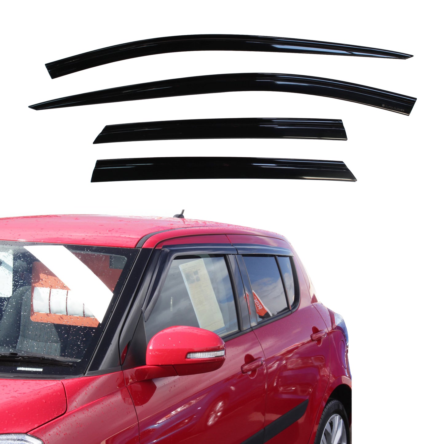 Auto Clover Wind Deflectors Set for Suzuki Swift 2010 - 2016 (4 pieces)