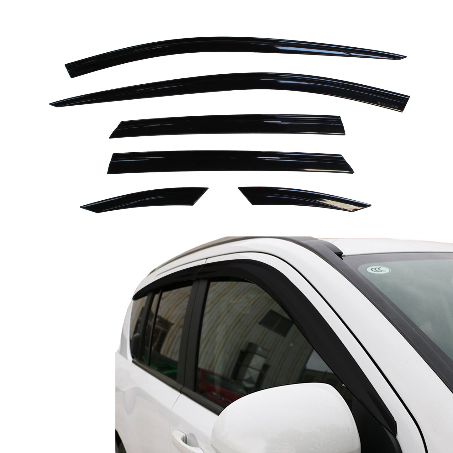 Auto Clover Wind Deflectors Set for Jeep Compass 2006 - 2017 (6 pieces)