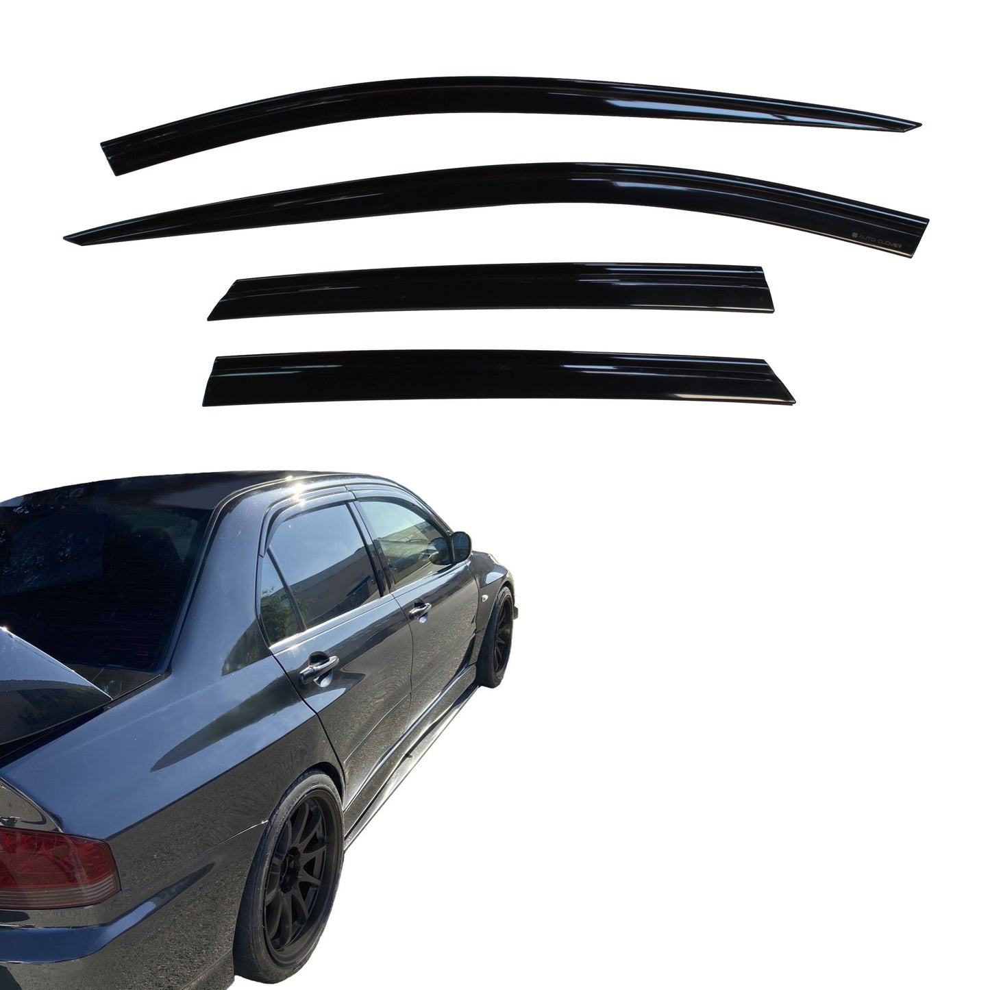 Auto Clover Wind Deflectors Set for Mitsubishi Lancer Evo 7 8 9 2002 - 2007 4pcs