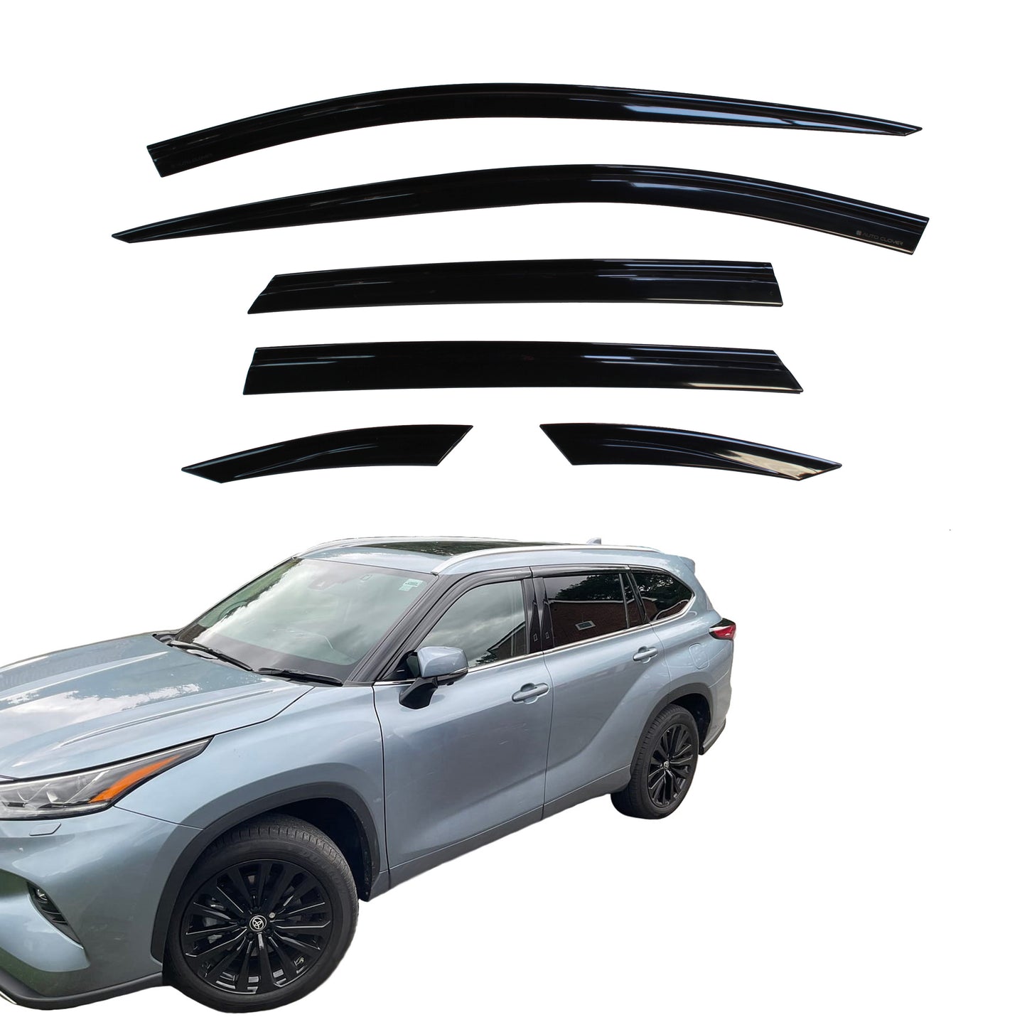 Auto Clover Wind Deflectors Set for Toyota Highlander 2021+ (6 pieces)