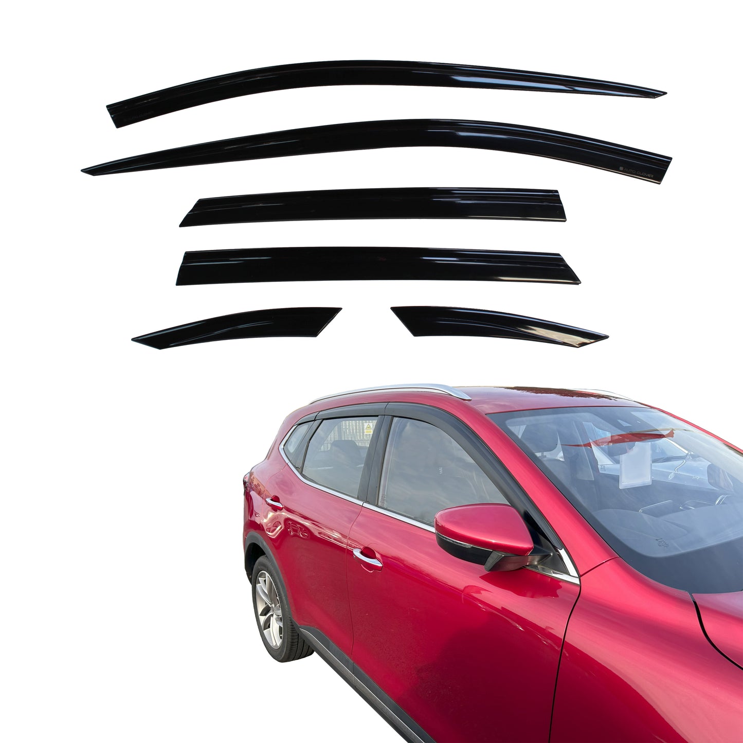 Auto Clover Wind Deflectors Set for MG HS 2018 - 2024 (6 pieces)