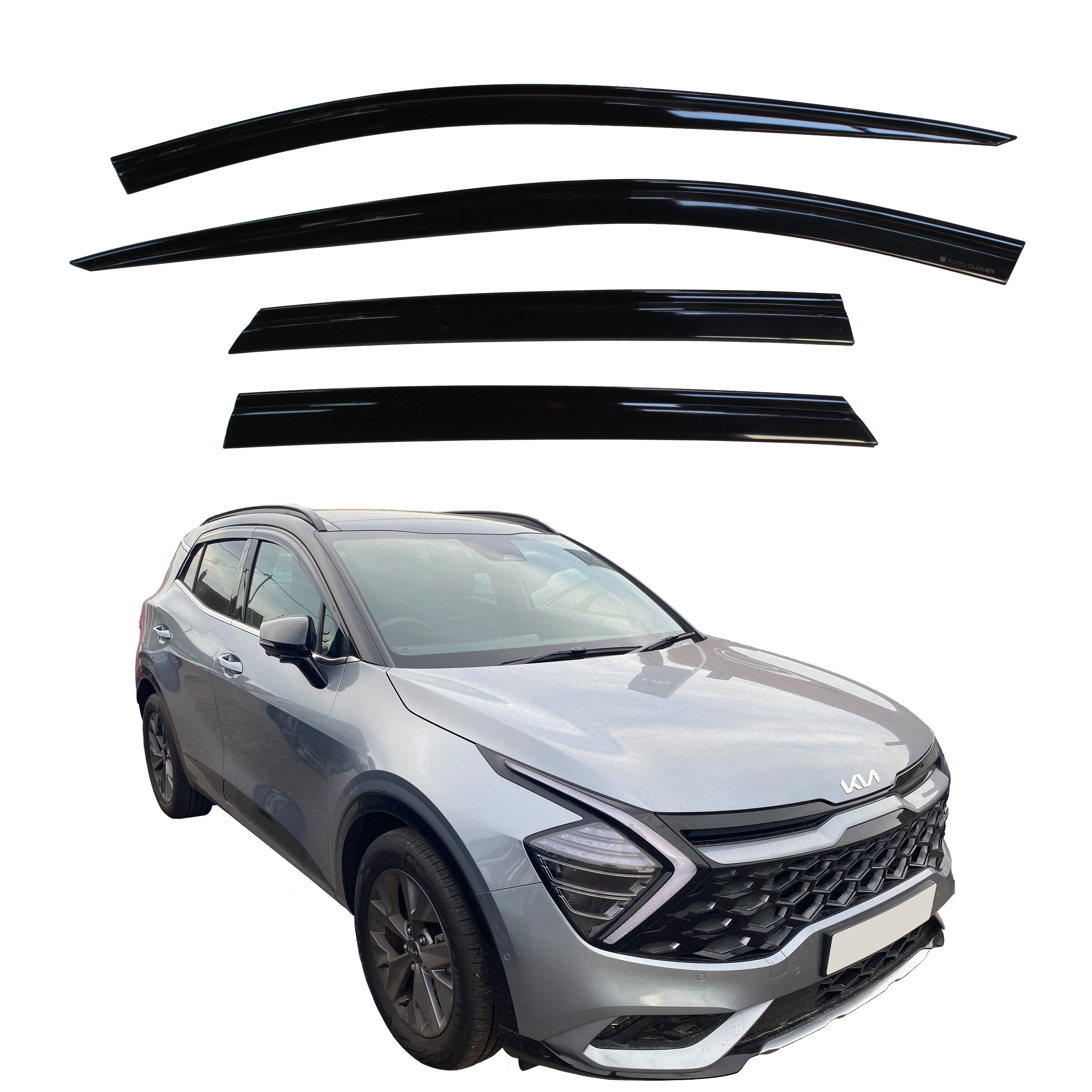 Déflecteurs Latéraux ClimAir Pour Kia Sportage V (NQ5) 2021- - Gris Fumée - Verre Acrylique Moulé Haute Qualité