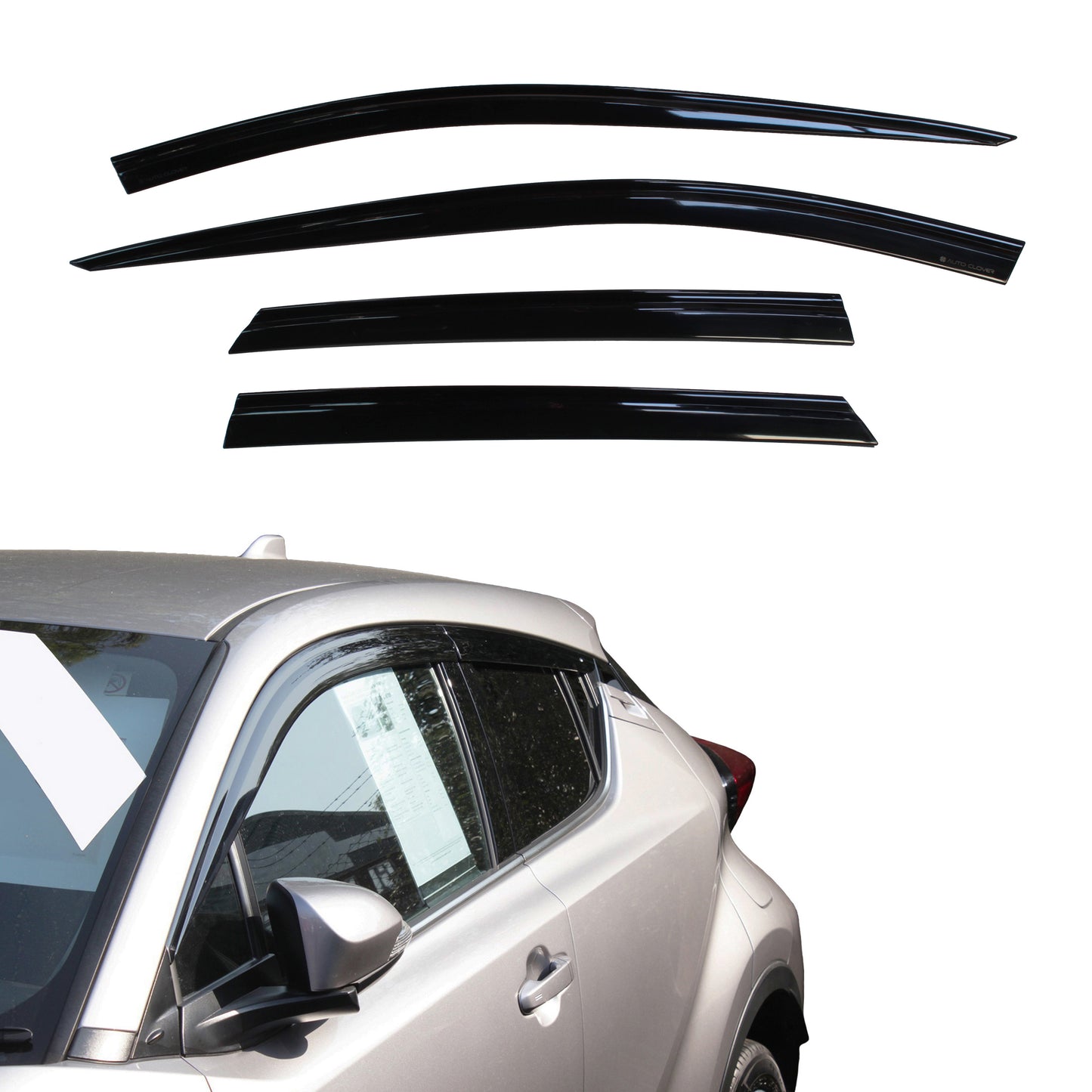 Auto Clover Wind Deflectors Set for Toyota C-HR 2016 - 2023 (4 pieces)