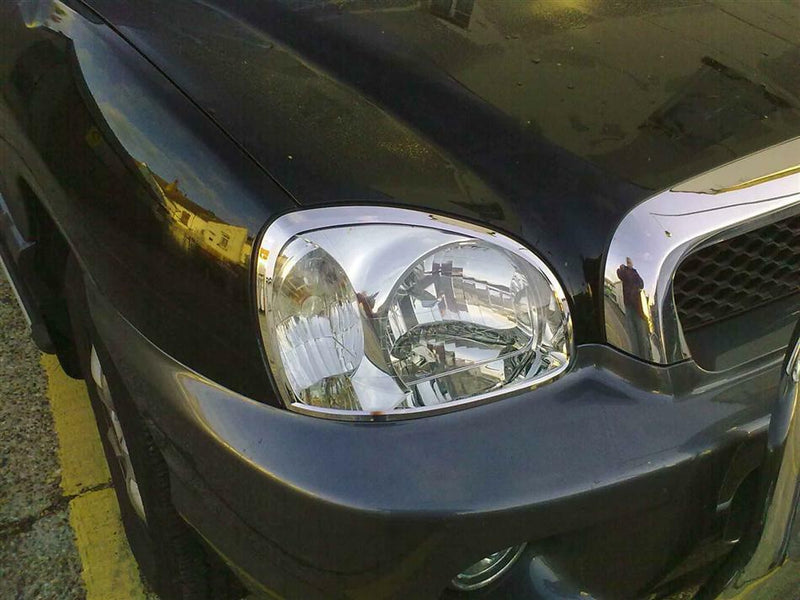 Auto Clover Chrome Head Light Surrounds Trim Set for Hyundai Santa Fe 2001 - 2006