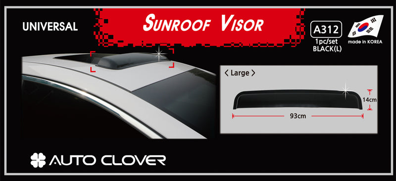 Auto Clover Universal Sunroof Wind Deflector Rain Guard Spoiler - Large 93cm