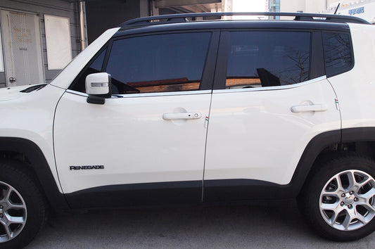 Auto Clover Chrome Side Window Trim Set for Jeep Renegade 2014+