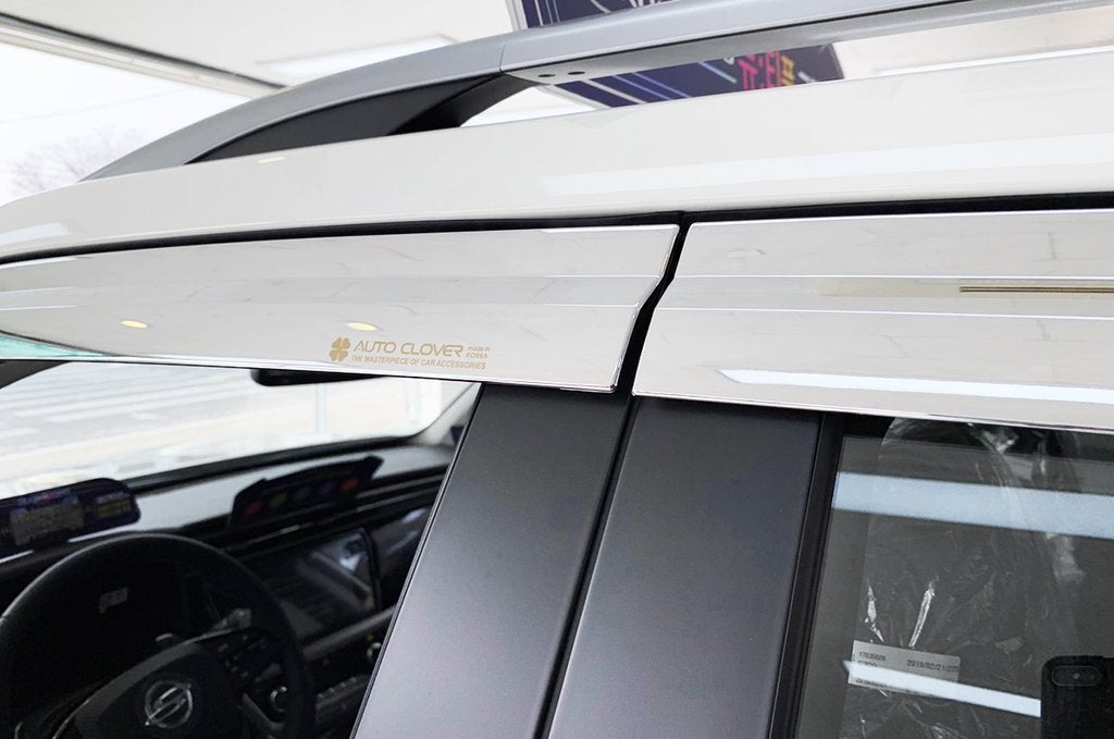 Auto Clover Chrome Wind Deflectors Set for Ssangyong KGM Korando 2019+ (6 pieces)