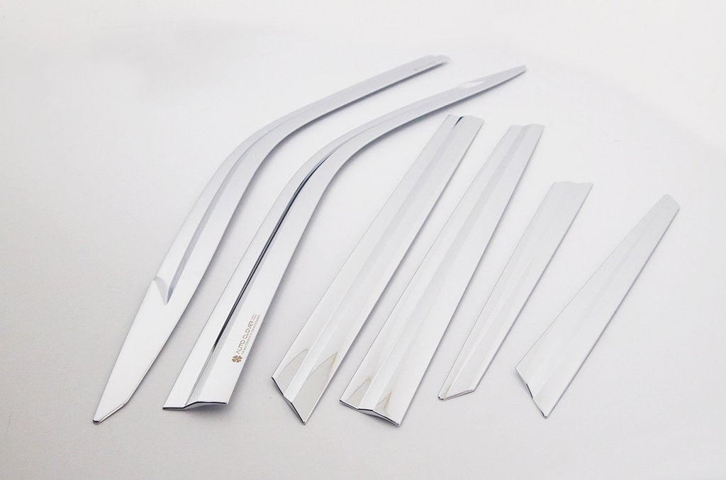 Auto Clover Chrome Wind Deflectors Set for Ssangyong KGM Korando 2019+ (6 pieces)