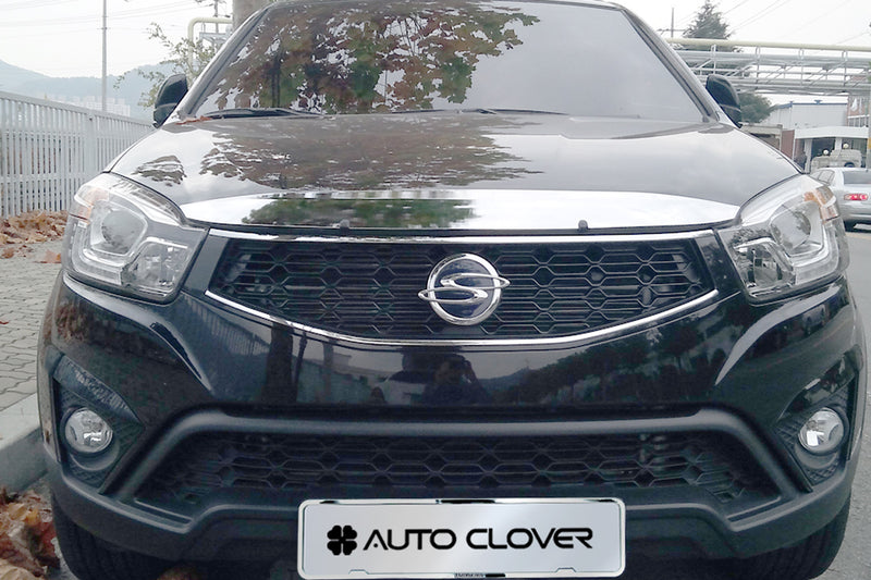 Auto Clover Chrome Bonnet Guard Protector for Ssangyong Korando C 2014 - 2016