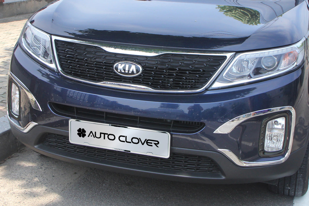 Auto Clover Chrome Front & Rear Fog Light Surrounds for Kia Sorento 2013 - 2014