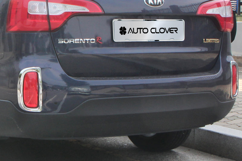 Auto Clover Chrome Front & Rear Fog Light Surrounds for Kia Sorento 2013 - 2014