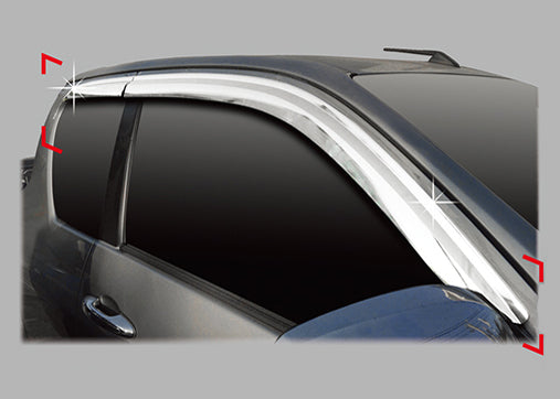 Auto Clover Chrome Wind Deflectors Set for Toyota Hilux 2016+ Extra Cab (4 pcs)