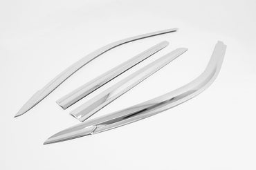 Auto Clover Chrome Wind Deflectors Set for Renault Zoe 2012+ (4 pieces)