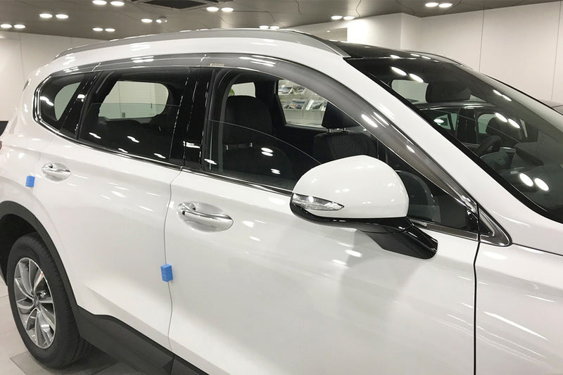Auto Clover Chrome Wind Deflectors Set for Hyundai Santa Fe 2019 - 2023 (6 pcs)