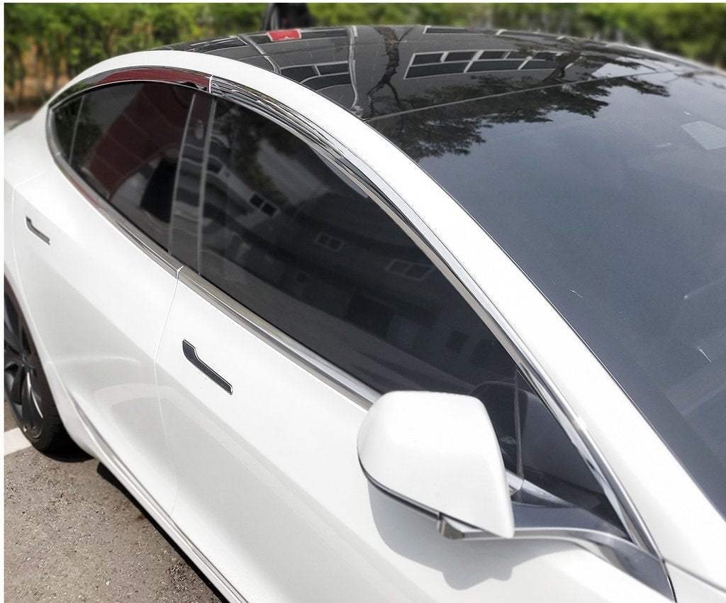 Auto Clover Chrome Wind Deflectors Set for Tesla Model 3 2017+ (4 pieces)