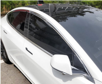 Auto Clover Chrome Wind Deflectors Set for Tesla Model 3 2017+ (4 pieces)