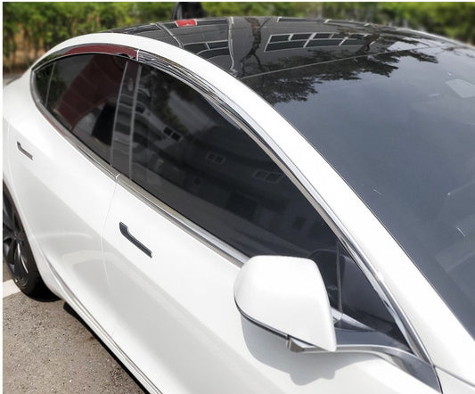 Auto Clover Chrome Wind Deflectors Set for Tesla Model 3 2017+ (4 pieces)