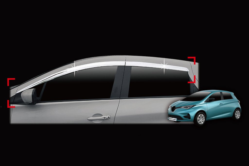 Auto Clover Chrome Wind Deflectors Set for Renault Zoe 2012+ (4 pieces)