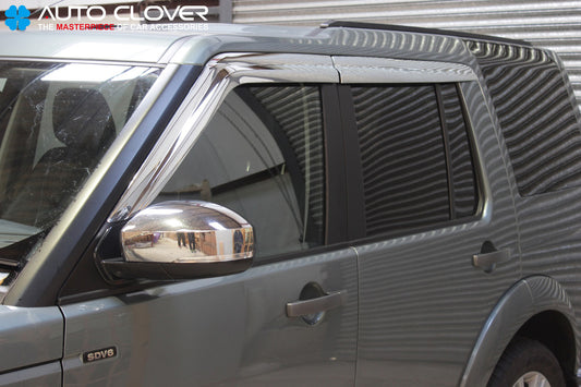 Auto Clover Chrome Wind Deflectors Set for Land Rover Discovery 3 & 4 (4 pieces)