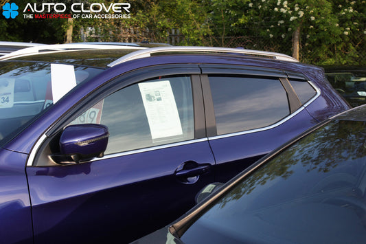 Auto Clover Wind Deflectors Set for Nissan Qashqai 2014 - 2020 (6 pieces)