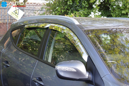 Auto Clover Chrome Wind Deflectors Set for Hyundai IX35 2010 - 2015 (4 pieces)