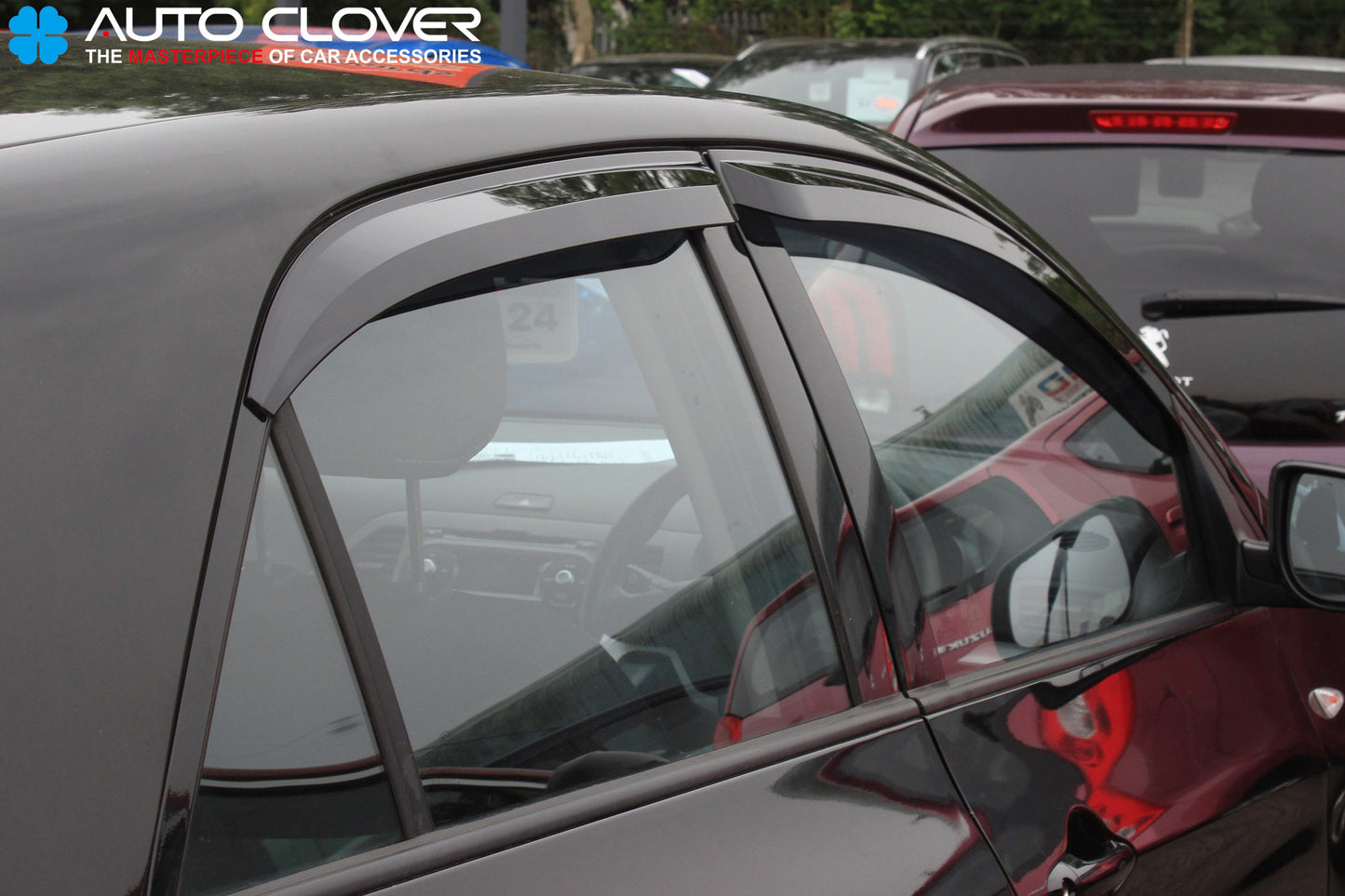 Auto Clover Wind Deflectors Set for Kia Picanto 2012 - 2016  (4 pieces)