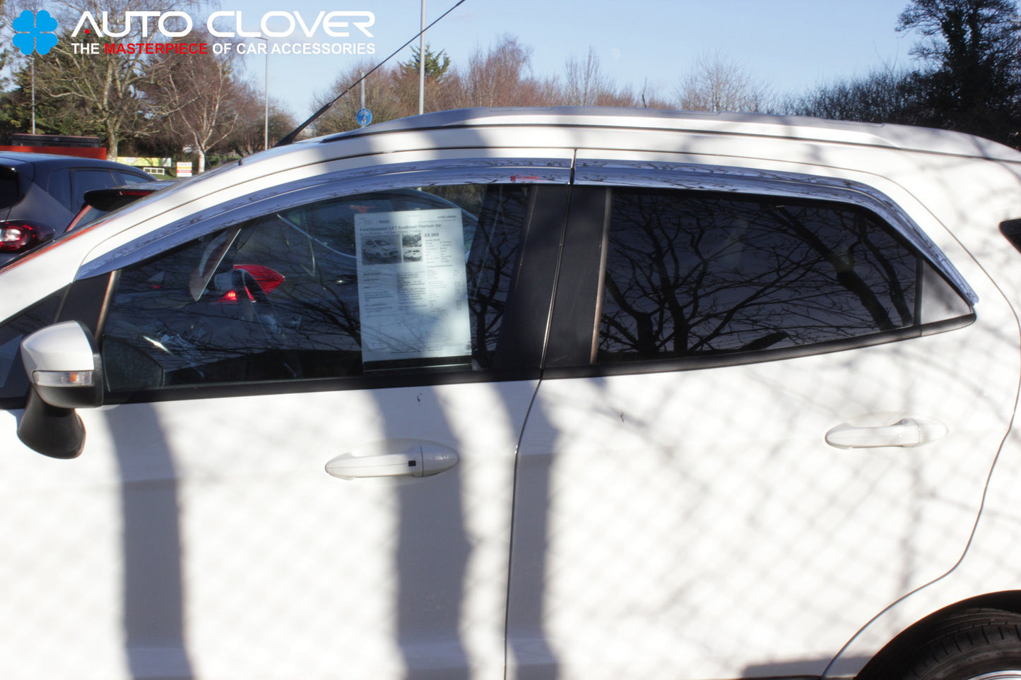 Auto Clover Chrome Wind Deflectors Set for Ford Ecosport  (4 pieces)