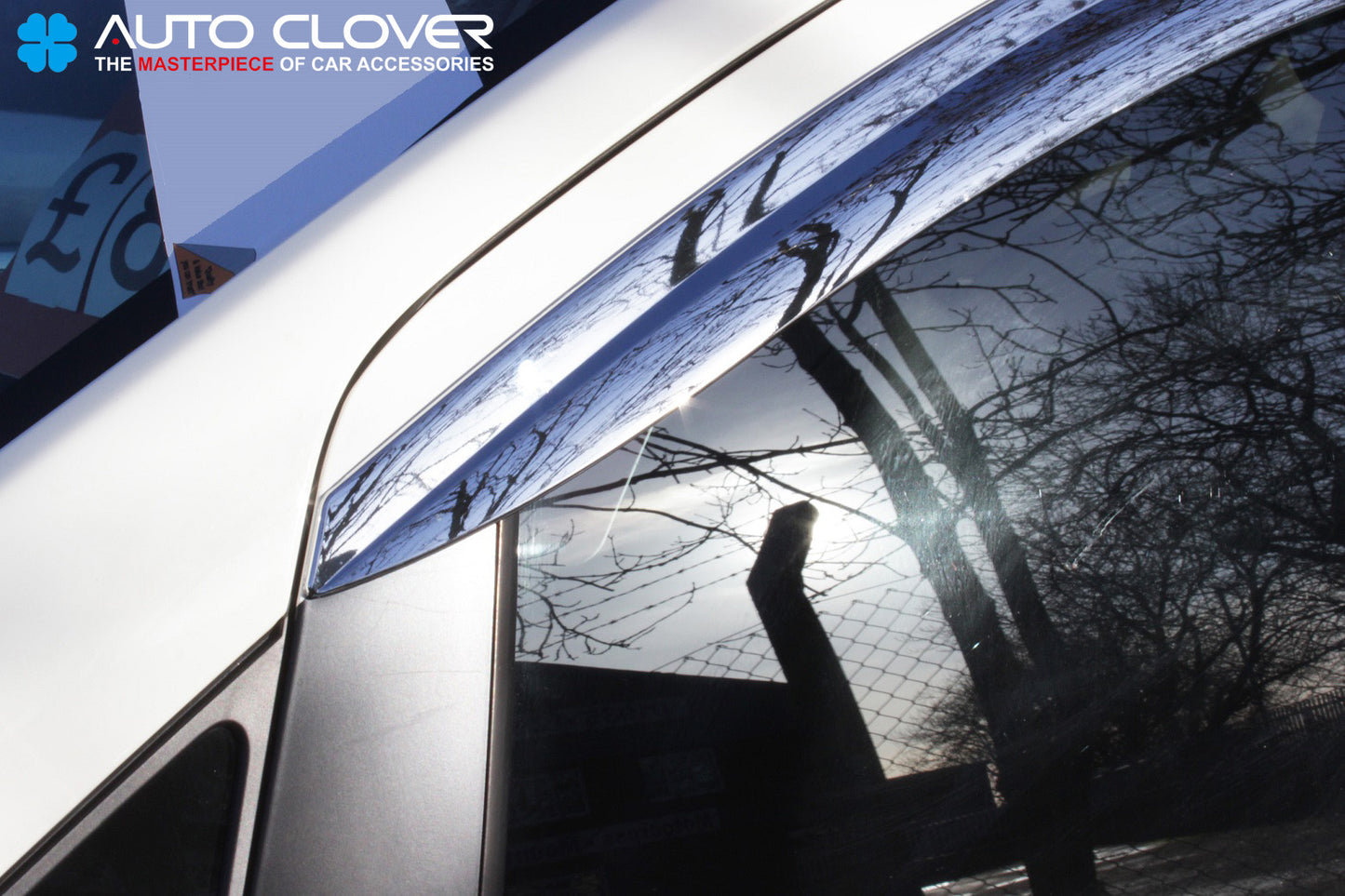 Auto Clover Chrome Wind Deflectors Set for Ford Ecosport  (4 pieces)