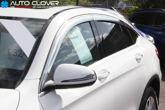 Auto Clover Chrome Wind Deflectors Set for Mercedes GLE Coupe 2015 - 2019 (6pcs)