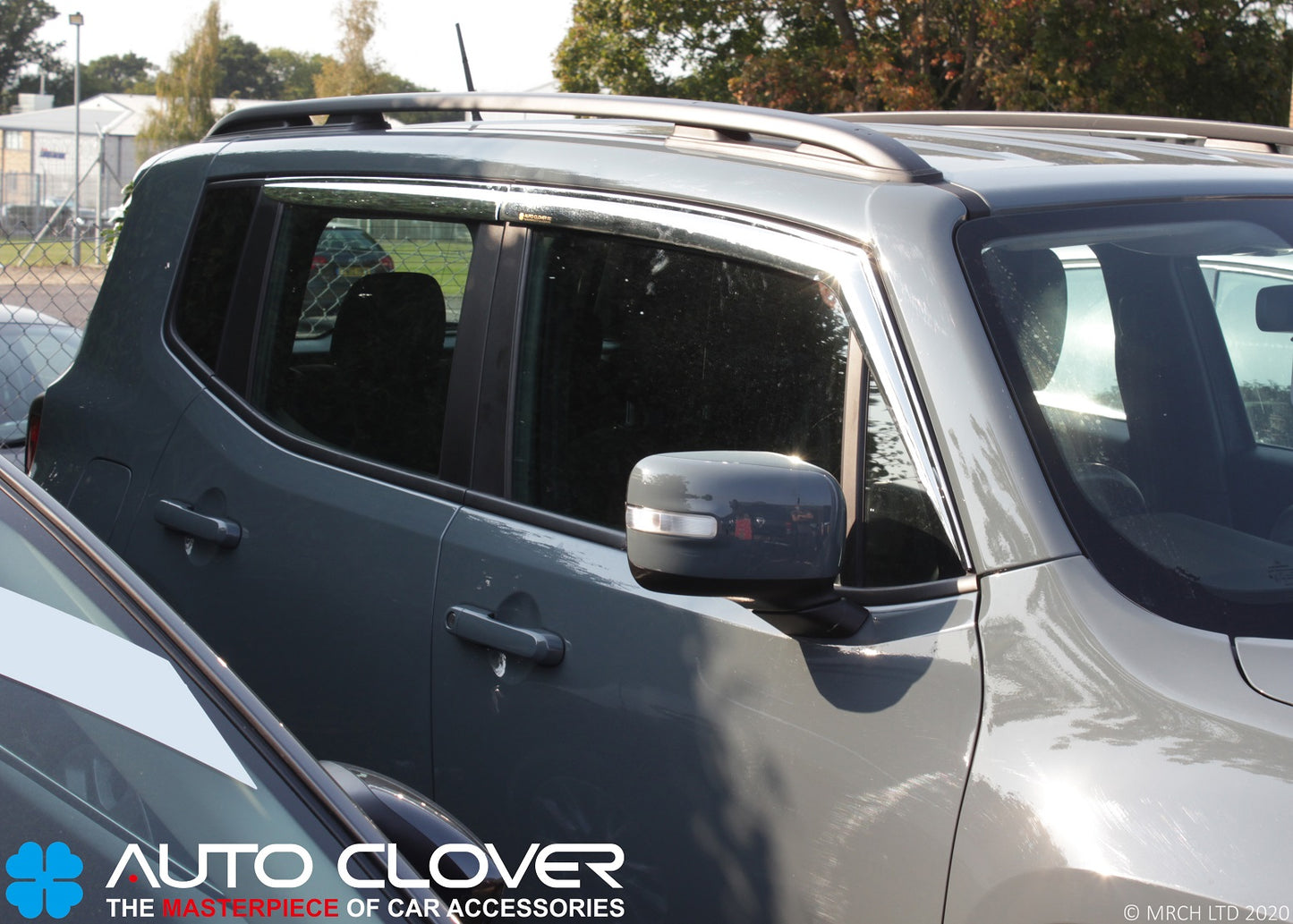 Auto Clover Chrome Wind Deflectors Set for Jeep Renegade 2014+ (4 pieces)