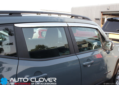 Auto Clover Chrome Wind Deflectors Set for Jeep Renegade 2014+ (4 pieces)