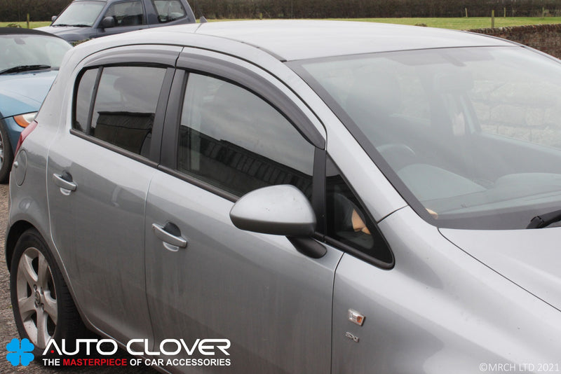 Auto Clover Wind Deflectors Set for Vauxhall Opel Corsa D / E 2006 - 2019 5 Door