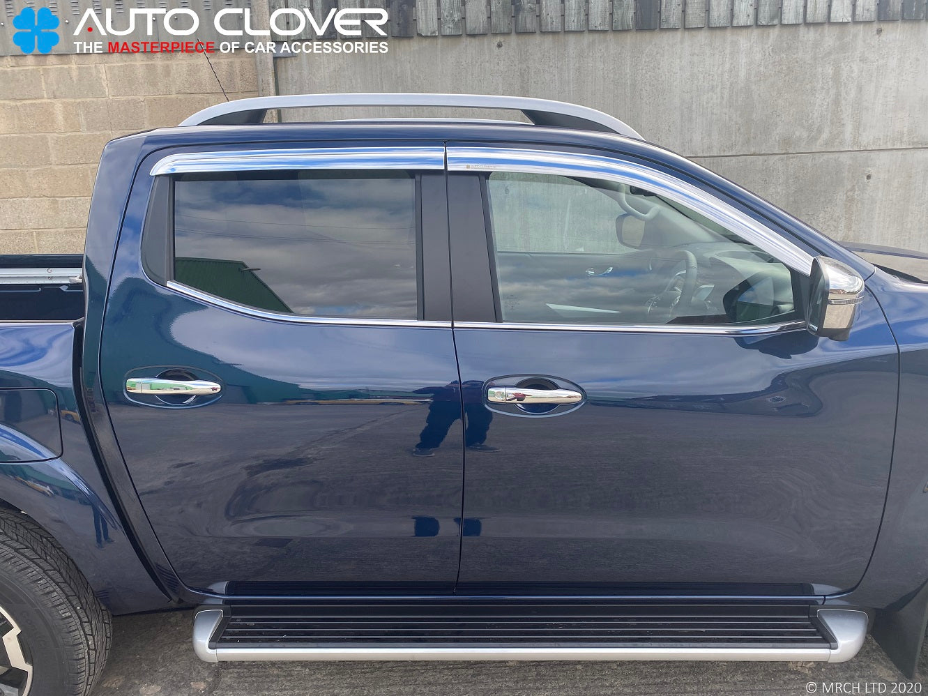 Auto Clover Chrome Wind Deflectors for Mercedes X-Class Double Cab (4 pieces)