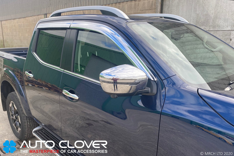 Auto Clover Chrome Wind Deflectors Set for Renault Alaskan Double Cab