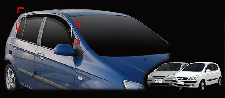 Auto Clover Wind Deflectors Set for Hyundai Getz 2002 - 2009 (4 pieces)