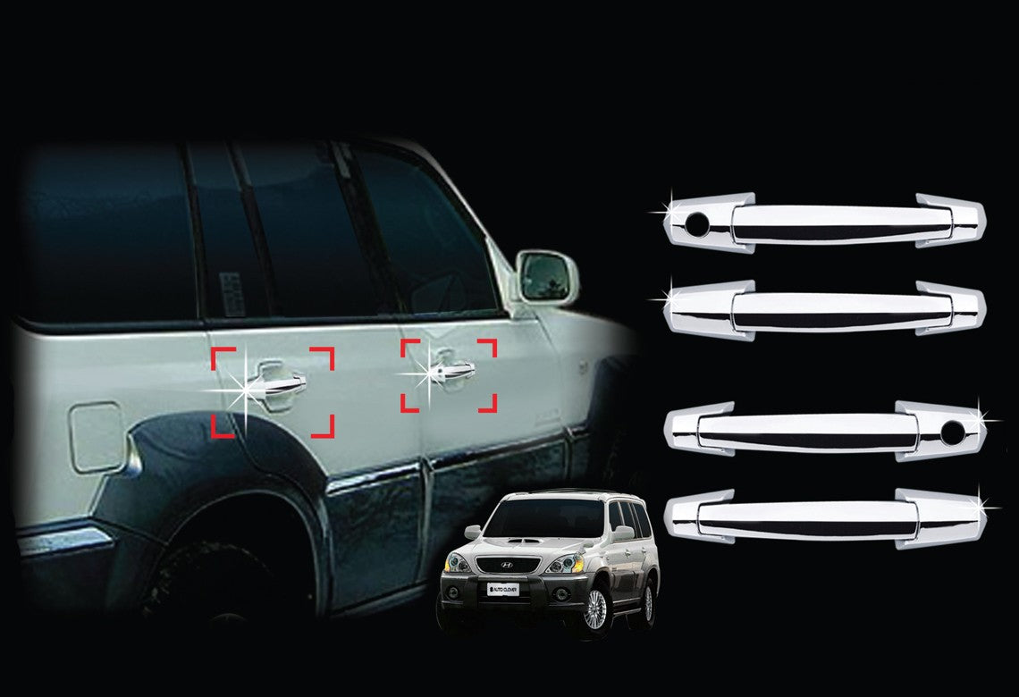 Auto Clover Chrome Door Handle Covers Trim Set for Hyundai Terracan 2001 - 2007