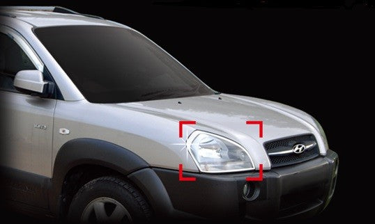 Auto Clover Chrome Head Light Trim Surround Set for Hyundai Tucson 2004 - 2010