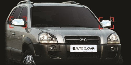 Auto Clover Chrome Wing Mirror Cover Trim Set for Hyundai Tucson 2004 - 2010