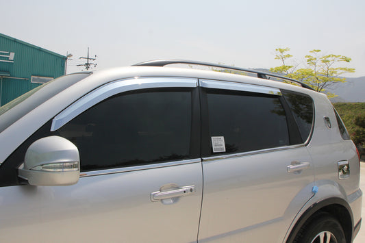 Auto Clover Chrome Wind Deflectors for Ssangyong Rexton 2003 - 2013 (4 pieces)